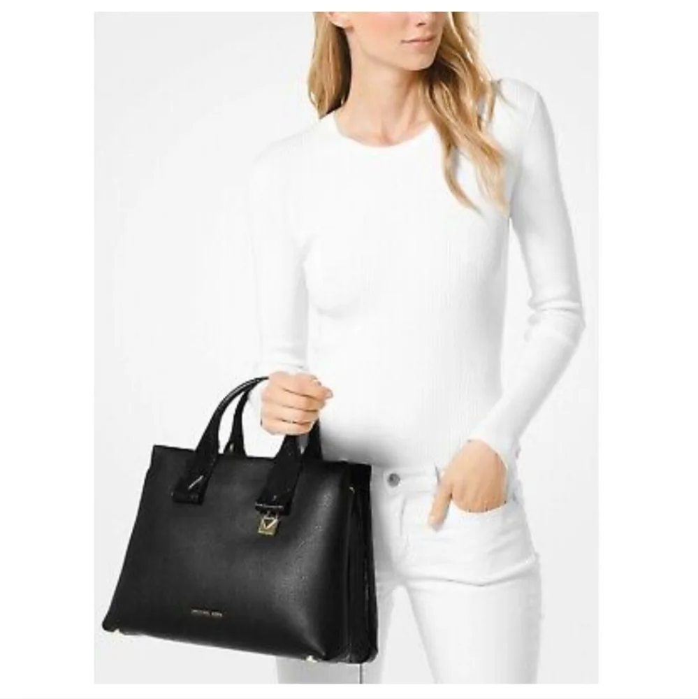 Michael Kors Rollins Large Pebbled Leather Satchel